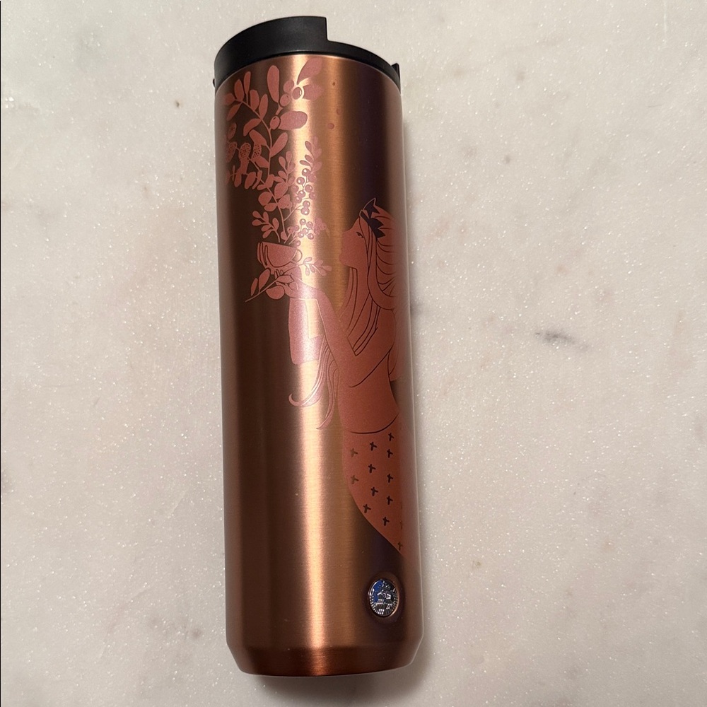 Starbucks Copper Mermaid Travel Tumbler with Black Lid - Picture 2 of 5